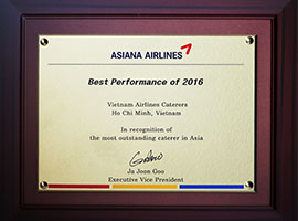 The Catering Award “Best Performance of 2016” from Asiana Airlines